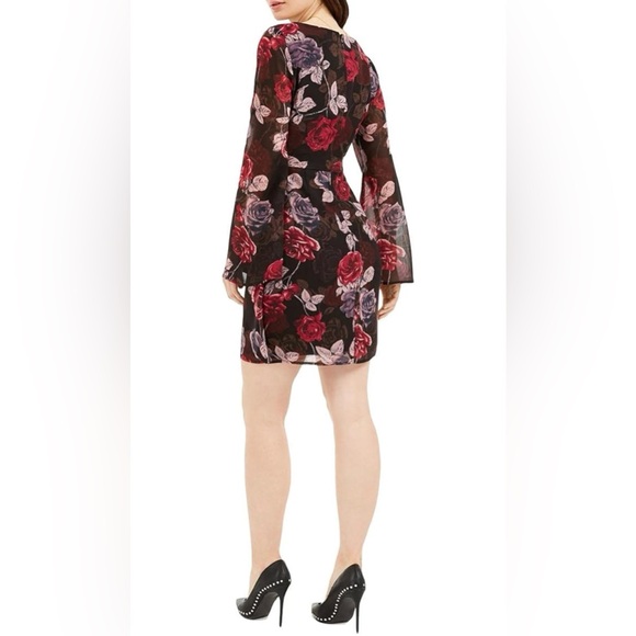 GUESS Black Dawn of Rose Print Maiya Dress - Picture 2 of 3